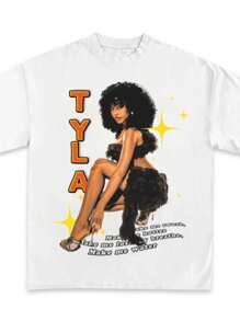 TYLA Singer T-Shirt Unisex 100% Cotton New Release Shipping Various Colors!! PLUS SIZE - Blanco - Ver 2