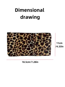 1 件豹纹拉链化妆包时尚多功能包化妆袋或旅行/便携钱包女士