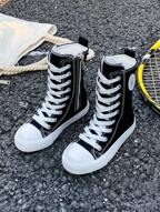 White Cloth Shoes Baby White Shoes Middle Sneakers Children's Canvas Shoes Spring And Autumn Korean Version Simple Boy And Girl Shoes Fashion Low-Top Casual Lace-Up Track Shoes Classic Low-Top Canvas Shoes All Casual Sports Skateboard Children's Shoes, Christmas Holiday Style, Kids Shoes