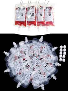 20 Pieces Halloween Cosplay Drink Container, 250ml Vampire Blood Bag, Zombie Drink Bag, PVC Water Bottle Decoration, Halloween Party Decoration, Halloween