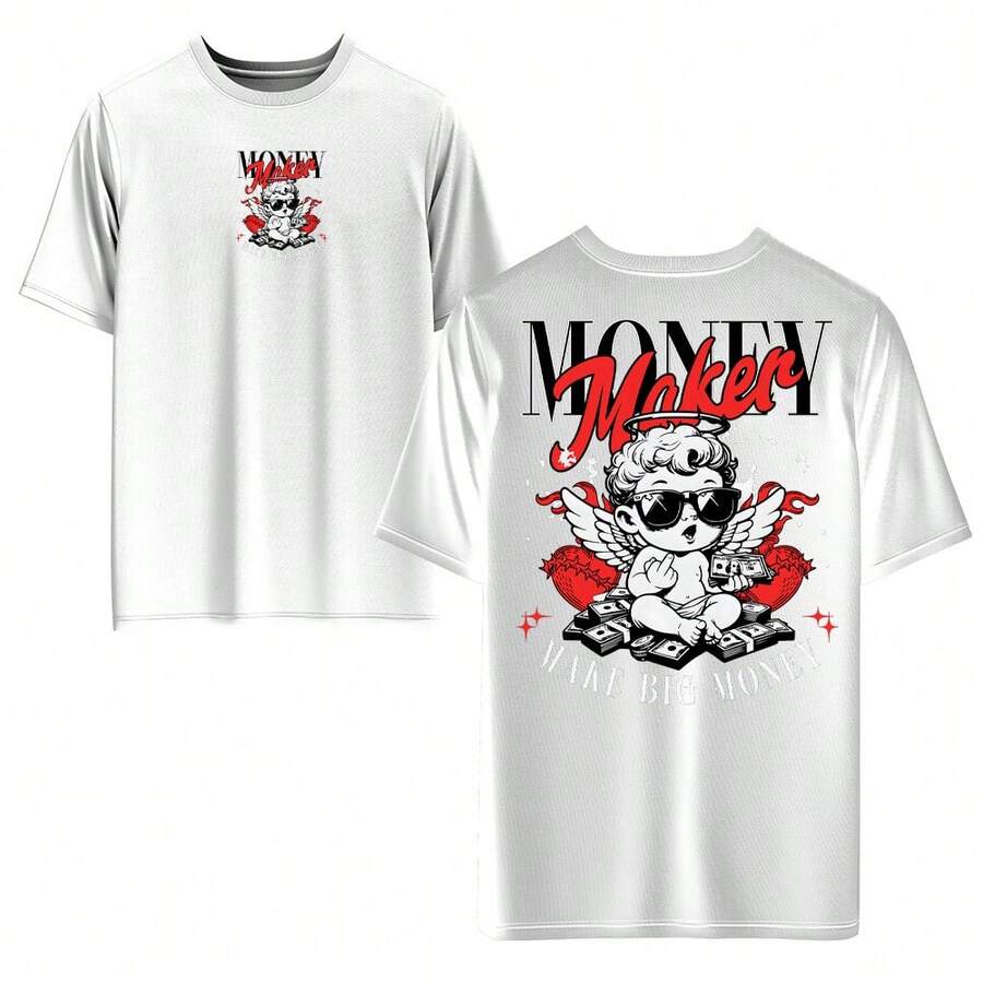 Men's T-Shirt 100% Cotton, Front And Back, Colorful Digital Print, High Resolution, Unisex, Round Neck. - trắng - Xem 1