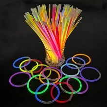 50 piezas/100 piezas/cubo de palos de luz fluorescentes descartables de colores múltiples, juguetes de palos luminosos con conectores, para conciertos, fiestas - Multicolor - Ver 13