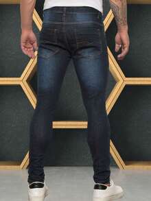 Men's Skinny Jeans Various Colors I - 寶藍色 - 查看 2
