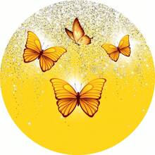 50 4cm Butterfly Label Stickers - 黃色 - 查看 1