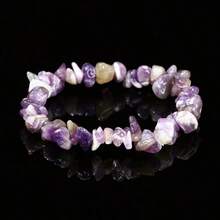 天然水晶碎片弹性手链，7 色不对称治疗睡眠浪漫清新 - 多色 - 查看 6