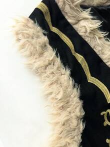 Rusttydustty Women's Faux Fur Vest Jacket, Warm And Fashionable For Fall/Winter - Black - View 7