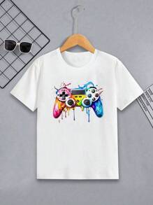 Children's T-Shirt With Color Control Print In Cotton For Boys Or Girls - trắng - Xem 1