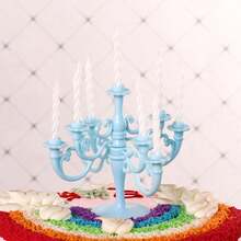 1 件复古银烛台蛋糕装饰、仙女女神生日蜡烛、玫瑰花和蝴蝶烘焙用品、圣诞节 - 彩色 - 查看 6