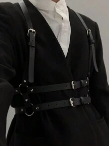 1PC Fashion Men Leather Chest Harness Lingerie Adjustable Leather Body Bondage Strap Punk Club Costume Clothing Accessories For Going Out Outfit Wedding Party And For Gift Halloween Accessories, Halloween Costumes Autumn-Winter Accessories Halloween Costume,Suitable For Teens, Youth,Men,Casual, Outdoor, Athletic, Vacation, Graduation Gifts, Birthday, Daily Wear - Black - View 6