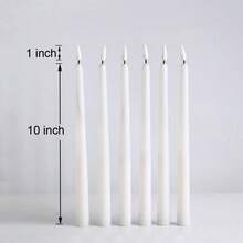 Pack Of 6 Flameless 11 Inch Decorative Christmas Candles With Remote Control,Plastic Battery Powered Electronic Flickering LED Taper Candles - Yellow Light - View 7