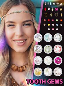 350pcs Tooth Gem Kit  Tooth Crystals Gems Kit For Teeth Teeth Jewelry Starter Kit - Multicolor - View 3