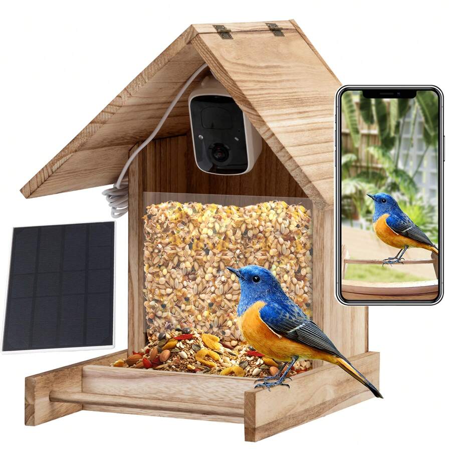 Mangeoire à Oiseaux Intelligente SucceBuy Avec Caméra, 2K HD, Espèces IA,, Alimentée Par L Solaire 2