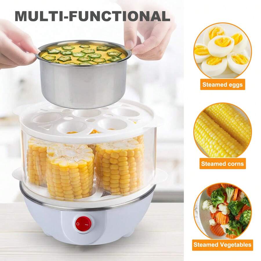 CACHOO 3In1 Electric Egg Cooker For Hard Boiled Eggs, Poacher, Omelet