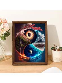 1 pezzo Kit fai-da-te per pittura a diamanti 5D con paesaggio di Bagua, ricamo di cristalli di diamanti, adatto per decorazione parete domestica, adatto per principianti, senza cornice, disponibile in varie dimensioni