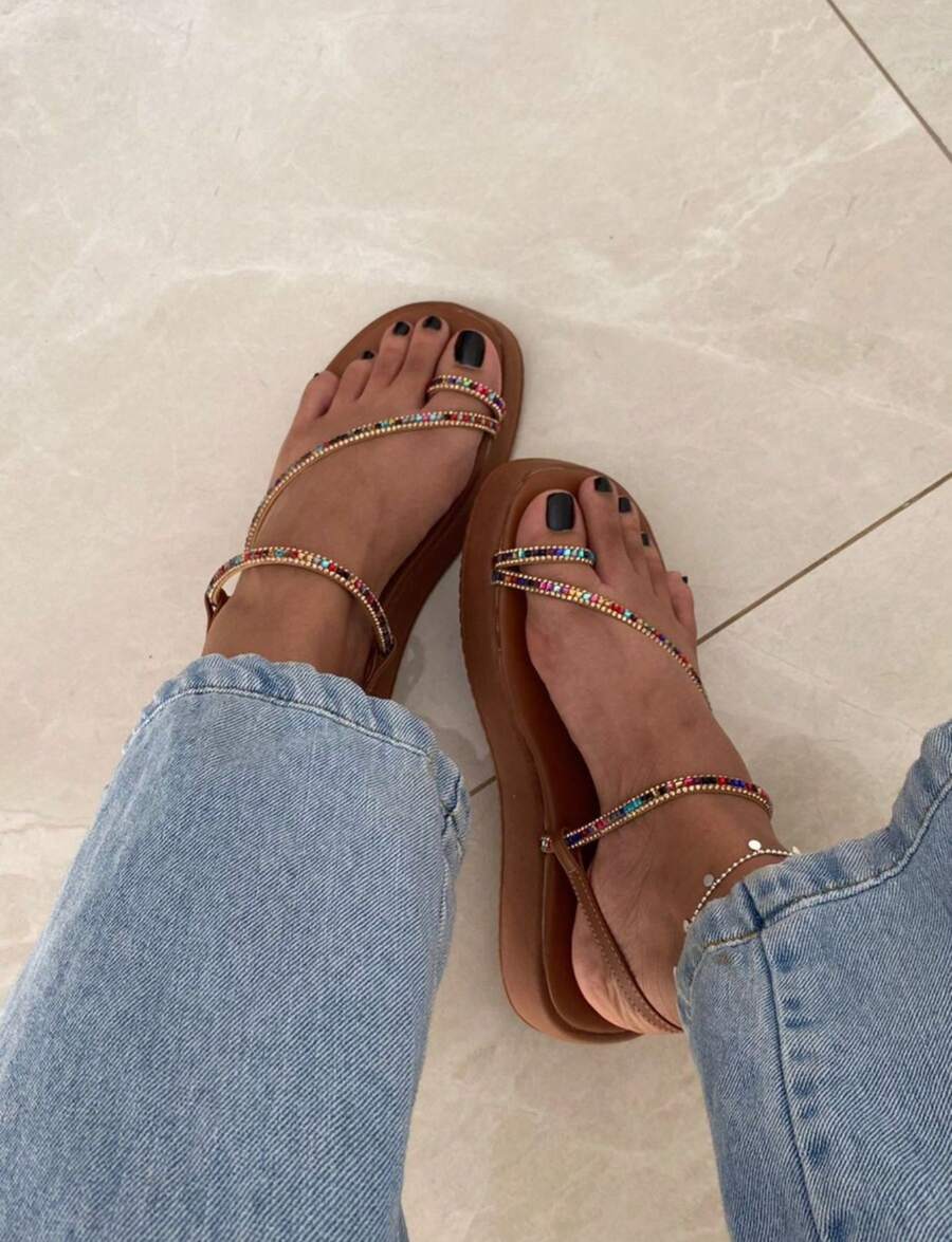 Women's Papete Dedo Color Sandal Anabela Birken Flatforn Platform Sandal - Lạc đà - Xem 1