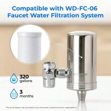 Waterdrop WD-FF-03A Replacement Filter For Carbon Block Faucet Filter System, Reduces 94.42% Chlorine, Bad Taste And More, Lasts Up To 9 Months (3-Pack) - White - View 2