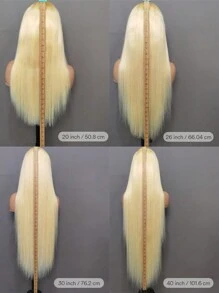 613er Lace Front Perücke aus Echthaar 13x6 gerade blonde Lace Front Perücke aus Echthaar mit 150% Dichte, vorgezupft mit Babyhaar, 613er Lace Front Perücke aus Echthaar, transparentes Lace für Frauen - S613 - Übersicht 8