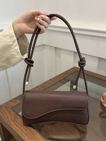 Bolso de hombro asimétrico con solapa ajustable de color liso, adecuado para compras, carteras, compras, mujeres jóvenes, estudiantes universitarios, recién llegados, trabajadores de cuello blanco. Son muy adecuados para oficinas, universidades, trabajo, negocios, viajes al trabajo, exteriores, viajes y salidas.