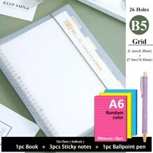 20/26 Holes A5/B5 Pp Loose Leaf Notebook, 1pc Back To School