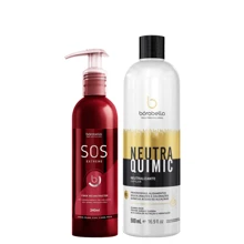 NeutraQuimic Eliminates Odor And Balances PH 500ml + SOS Extreme 240ml Borabella Reconstructor - Đỏ - Xem 1