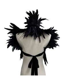 1 件女士羽毛项圈、乌鸦羽毛披肩、万圣节天鹅湖女巫服装配饰万圣节配饰 - 多色 - 查看 7