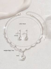 1 Set Hochzeitsschmuck, modisches, glamouröses Halsketten- und Ohrringe-Set für Hochzeiten, Partys