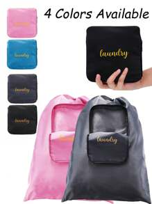 1/2Pcs Travel Laundry Bag, Foldable Dirty Cloth Laundry Travel Bag, Extra Large Travel Laundry Bag, Heavy Duty Travel Laundry Bag, Large Laundry Hamper Liner, Laundry Bag, Suitable For Home Use, College Students, Travel, Gym, Camp, Students, Bedroom Storage, Home Travel Organizer Storage Bins Closet Organizer For Clothing Wardrobe Storage Closet Dividers Closet Dividers Dorm Sweater Sock Pants Jeans Underwear Bag For School School Accessories School Stuff - Multicolor - View 1