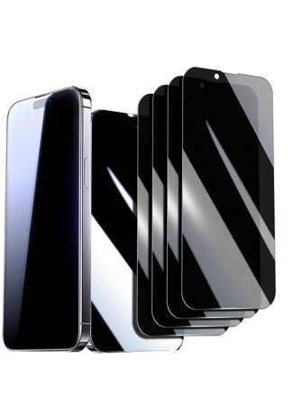 4pcs/Set Full Screen Tempered Glass Screen Protector,Anti-Explosion,Anti-Scratch,Anti-Fingerprint, Transparent High Aluminum, Anti-Peeping For IPhone 11/12/13/14/15/16 Series