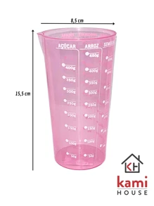 Copo Medidor Rosa Graduado de Plástico 570ml - Rosa Bebê - Visão 2