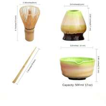 Juego de té matcha de 4 piezas - Tazón de matcha, batidor de matcha, cuchara de matcha, agitador de matcha - Juego completo para la ceremonia del té matcha - Multicolor - Ver 7