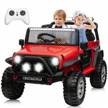 Joyracer 24 Volt Ride On Toy Truck With 2 Seater Remote Control & 400W Power Motors, Kids Ride On Car W/ 4 Wheels Spring Suspension, 3 Speeds, Bluetooth Music, LED Lights - 紅色 - 查看 2
