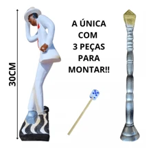 EXÚ TRANCA-RUA 20CM PLASTER SCULPTURE FOR PAINTING UMBANDA/CANDOMBLÉ - Blanco - Ver 3