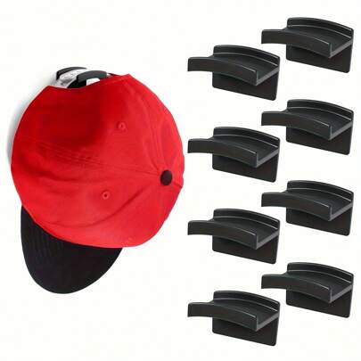12 piezas Ganchos adhesivos para gorras para pared, diseño minimalista de estante para gorras, sin perforación, colgadores de gorras de sujeción fuerte