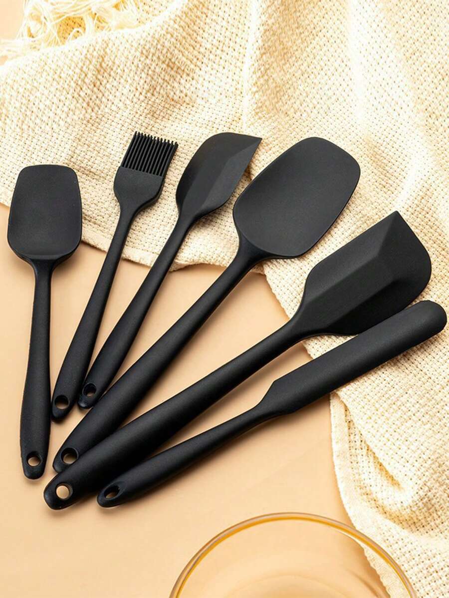 4pcs/5pcs/6pcs Silicone Kitchen Utensil Set - Spatula & Oil Brush - Multicolor - View 1