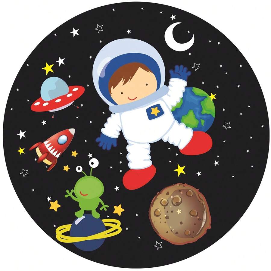 50 Stickers Labels 4cm Astronaut - màu đen - Xem 1