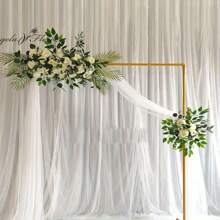 Rectangle Wedding Arch Stand 2x2M Iron Rectangle Backdrop Stand Metal Garden Arch Arbour Climbing Plants Roses For Wedding Ceremony Party Decoration Gold