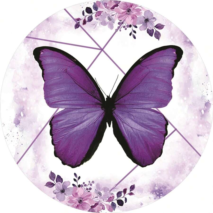 50 4cm Butterfly Label Stickers - 紫色 - 查看 1