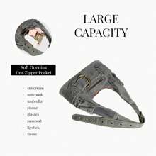 Purse Tote Bag For Women, Designer Crossbody Bags For Women Large Vegan Leather Handbags With Belt Design - 藍色 - 查看 6