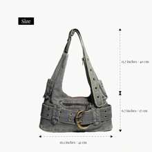 Purse Tote Bag For Women, Designer Crossbody Bags For Women Large Vegan Leather Handbags With Belt Design - 藍色 - 查看 4