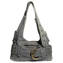 Purse Tote Bag For Women, Designer Crossbody Bags For Women Large Vegan Leather Handbags With Belt Design - 藍色 - 查看 1