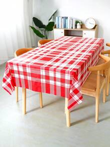 1pc Plaid Tablecloth, 3 Color Variations, Large Plaid Pattern, Rectangle 54*108inch Party Plastic Tablecloth - Multicolor - View 9