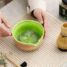 Juego de té matcha de 4 piezas - Tazón de matcha, batidor de matcha, cuchara de matcha, agitador de matcha - Juego completo para la ceremonia del té matcha - Multicolor - Ver 5