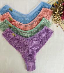 Women's Adult Panties Double String Comfortable Lace Panties In Delicate Pastel Tones - 彩色 - 查看 1