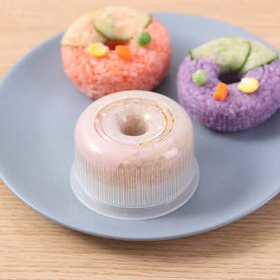 1pc Donut Shaped Plastic Sushi Mold For DIY Bento Box And Rice Ball, Ideal For Family Gatherings And Sushi Meals