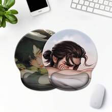1 miếng lót chuột hình đôi mắt nhân vật hoạt hình - Tấm lót chuột đế đen 3D có đệm lót cổ tay bằng gel, tấm lót chuột nhỏ tiện dụng cho trò chơi điện tử với bề mặt thoải mái và đế chống trượt dùng làm quà tặng cho trường học tại nhà và văn phòng - nhiều màu - Xem 1