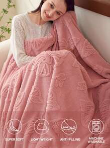 1 Miếng Màu thuần Hình bướm Tất cả Mùa Chăn , Phong cách hiện đại Polyester Ba chiều Dệt hoa Ga trải giường Như Khăn trải giường ( Vỏ gối Không bao gồm ) - Hồng - Xem 4