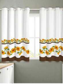 Printed Kitchen And Window Curtain 2.00 X 1.50 - Yellow - View 2