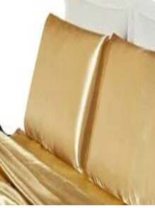 Satin Pattern Double Bed Sheet Set - 4 Pieces - Vàng - Xem 1