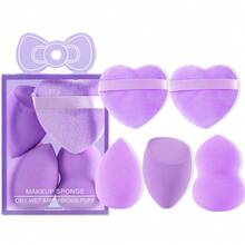 5 PCS/1 Set Makeup Tools Love Powder Puff Face Dry And Wet Dual Use Non-Eating Powder Makeup Sponge Face Makeup Puff Tools - Multicolor - View 11