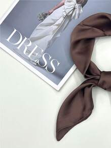 1pc Solid Color Square Scarf, Comfortable And Elegant, Classic Spring/Autumn New Design, Versatile And Stylish Ladies Shawl - Rust - View 3